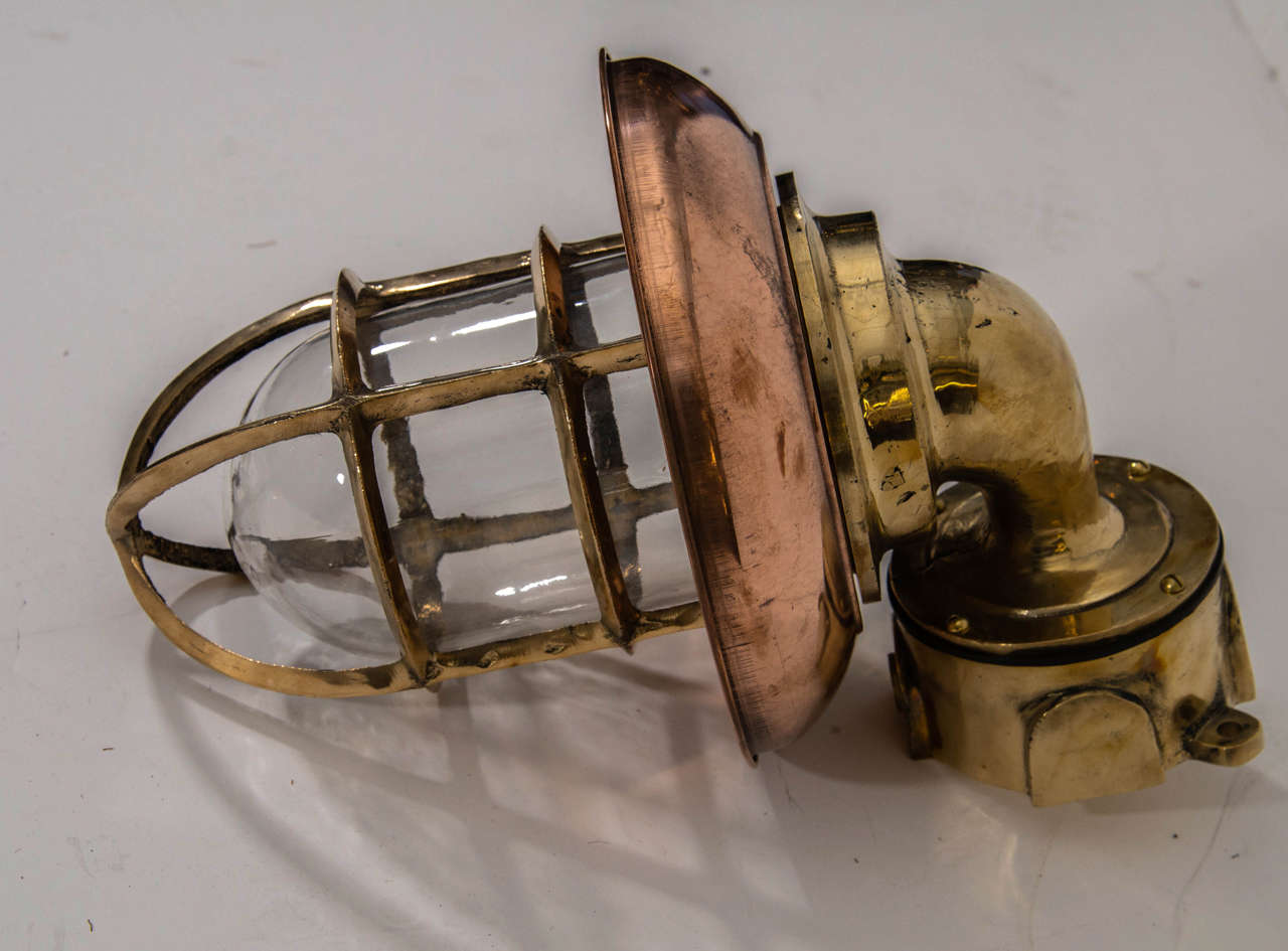 Dutch Copper and Brass Nautical Sconces In Good Condition For Sale In New York, NY